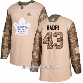 Män Ishockey Toronto Maple Leafs Tröja Nazem Kadri 43 Adidas 2017-2018 Camo Veterans Day Practice Authentic
